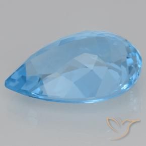 9,17 ctw natürlicher Swiss Blue Topas, Birnenform, VVS