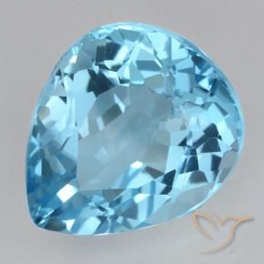 9,17 ctw natürlicher Swiss Blue Topas, Birnenform, VVS