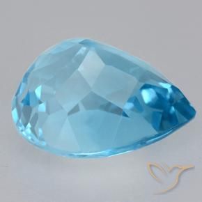 9,17 ctw natürlicher Swiss Blue Topas, Birnenform, VVS