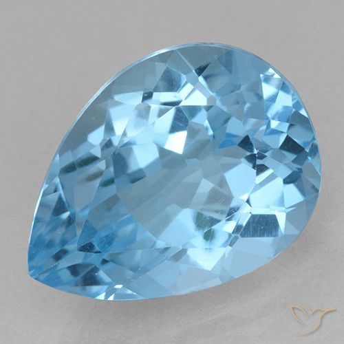 15.12ct Natürlicher Himmerlblau Topas, Birnenform, VVS-VS