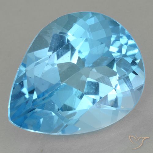 13,09 ctw natürlicher blauer Topas, Birnenform, VVS-VS