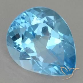 13,09 ctw natürlicher blauer Topas, Birnenform, VVS-VS