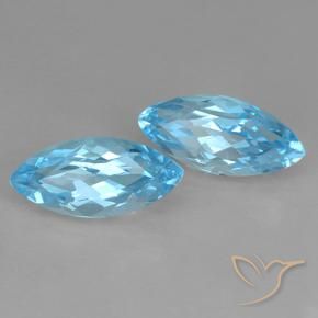7.75 ct natürliche Swiss Blue Topas-Edelsteine, Marquise, VVS-VS
