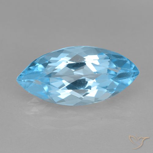 4.07ct Natürlicher Himmerlblau Topas, Marquise, VVS-VS, Photo A