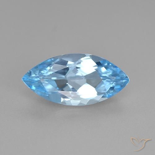 3.75ct Natürlicher Himmerlblau Topas, Marquise, VVS-VS, Photo A