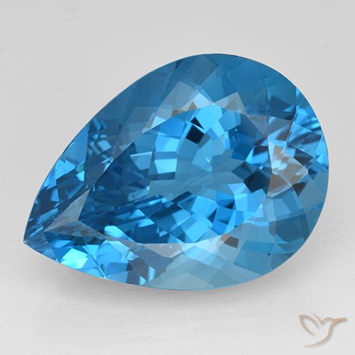 25.35ct Natürlicher Swiss Blue Topas, Birnenform, VVS