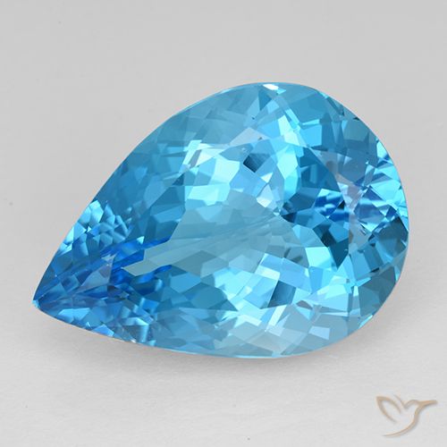 21.98ct Natürlicher Swiss Blue Topas, Birnenform, VVS