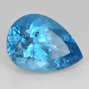 26,49 ctw natürlicher blauer Topas, Birnenform, IF