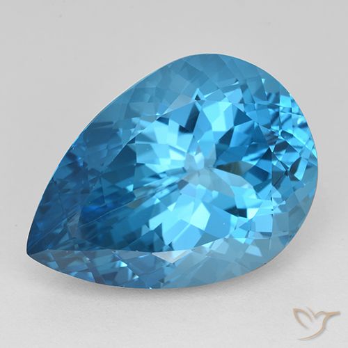 23.70ct Natürlicher Swiss Blue Topas, Birnenform, VVS