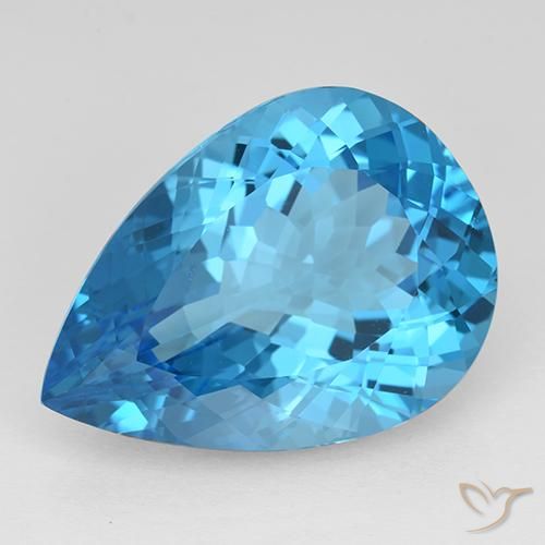 21.70ct Natürlicher Swiss Blue Topas, Birnenform, IF