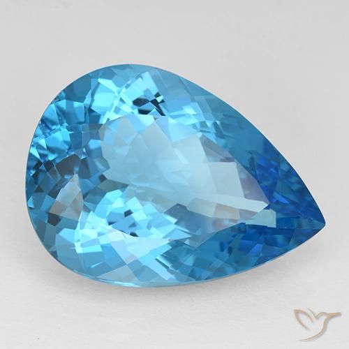 9,17 ctw natürlicher Swiss Blue Topas, Birnenform, IF
