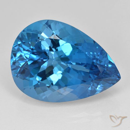 25.03ct Natürlicher Swiss Blue Topas, Birnenform, VVS