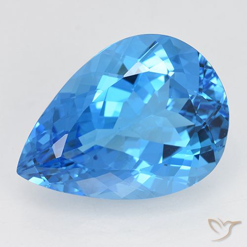 24.07ct Natürlicher Swiss Blue Topas, Birnenform, VVS