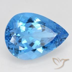 9,17 ctw natürlicher Swiss Blue Topas, Birnenform, VVS