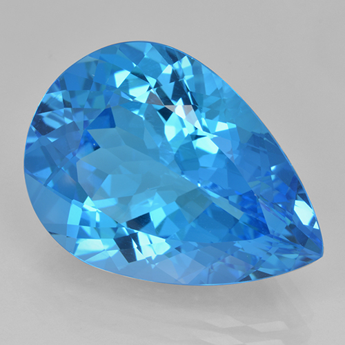 22,54 ctw natürlicher blauer Topas, Birnenform, VVS