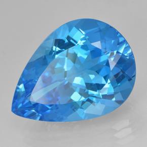 22,54 ctw natürlicher blauer Topas, Birnenform, VVS