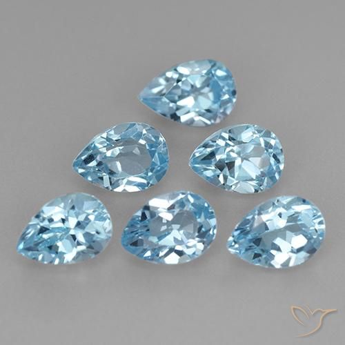 3.85ctw Natürlicher Swiss Blue Topas, Birnenform, VS