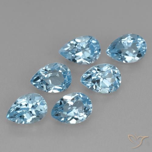 3.85 ct natürliche Swiss Blue Topas-Edelsteine, Birnenform, VS