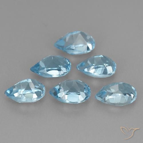 3.85 ct natürliche Swiss Blue Topas-Edelsteine, Birnenform, VS
