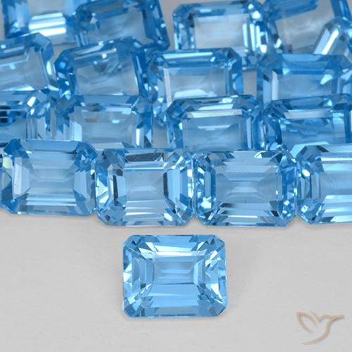 3.01ct Natürlicher Swiss Blue Topas, Smaragdschliff, VVS-VS