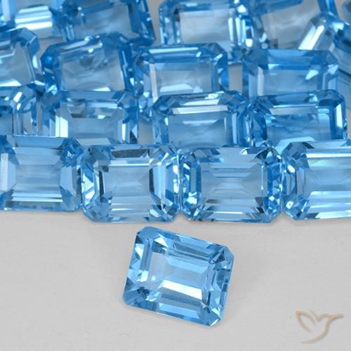 9,17 ctw natürlicher Swiss Blue Topas, Oktagonschliff, VVS-VS