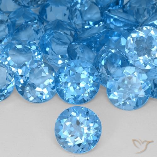9,17 ctw natürlicher Swiss Blue Topas, Runden, VVS-VS