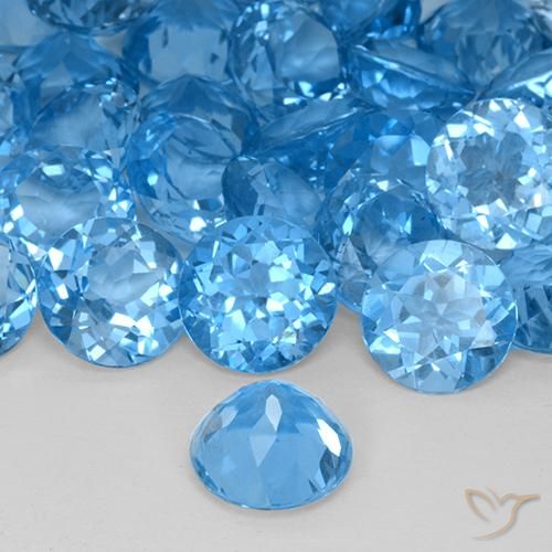 9,17 ctw natürlicher Swiss Blue Topas, Runden, VVS-VS