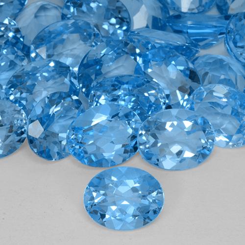 9,17 ctw natürlicher Swiss Blue Topas, Oval, VVS-VS