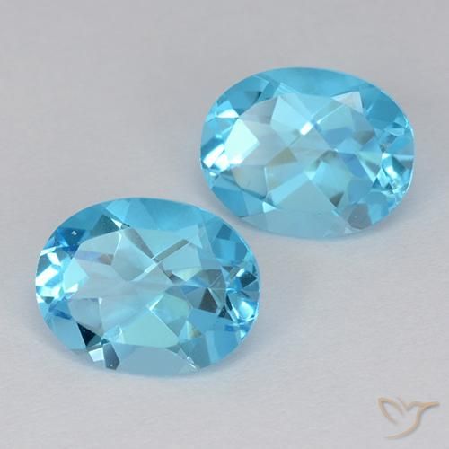 4.16 ct natürliche Swiss Blue Topas-Edelsteine, Oval, VVS-VS