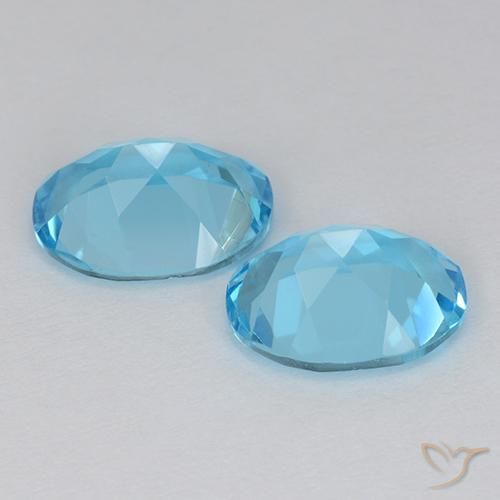 4.16 ct natürliche Swiss Blue Topas-Edelsteine, Oval, VVS-VS
