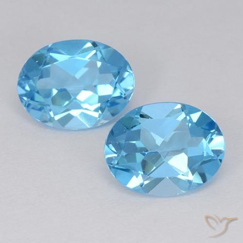 4.26ctw Natürlicher Swiss Blue Topas, Oval, VVS-VS