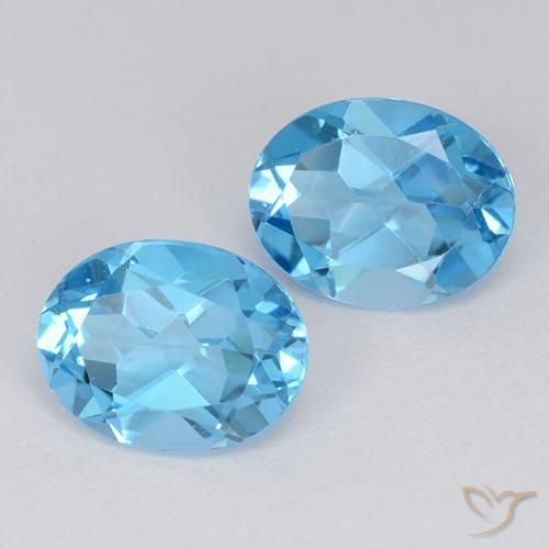 4.26 ct natürliche Swiss Blue Topas-Edelsteine, Oval, VVS-VS