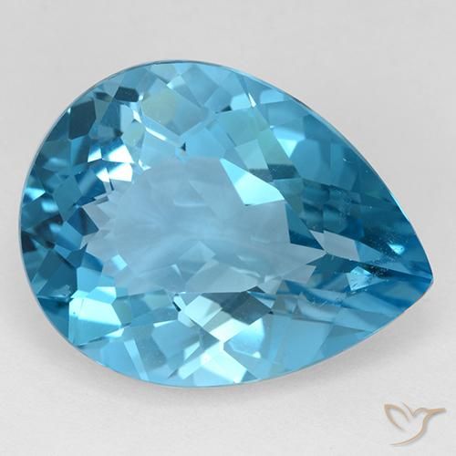 30.91ct Natürlicher Swiss Blue Topas, Birnenform, VVS