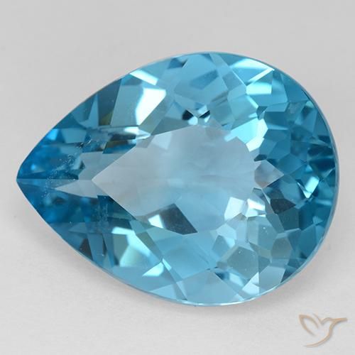 9,17 ctw natürlicher Swiss Blue Topas, Birnenform, VVS