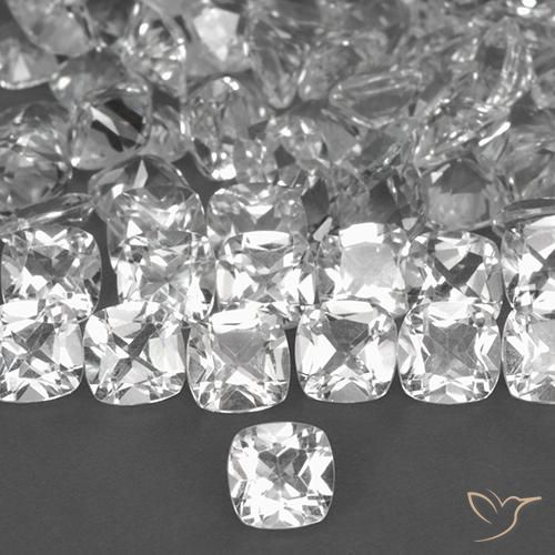 0.49ct Natürlicher Weiß Topas, Kissen, VVS-VS