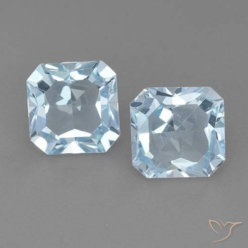 5.97ctw Natürlicher Himmerlblau Topas, Smaragdschliff, VVS