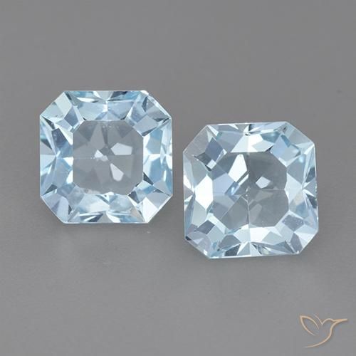 6.60ctw Natürlicher Swiss Blue Topas, Smaragdschliff, VVS