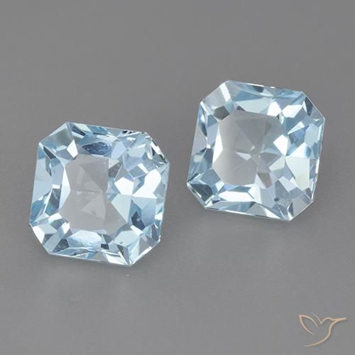 6.60 ct natürliche Swiss Blue Topas-Edelsteine, Oktagonschliff, VVS