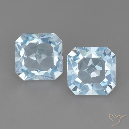 6.06ctw Natürlicher Swiss Blue Topas, Smaragdschliff, VVS