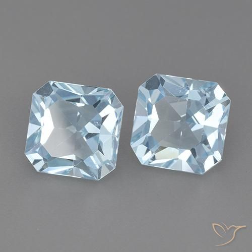 6.06 ct natürliche Swiss Blue Topas-Edelsteine, Oktagonschliff, VVS
