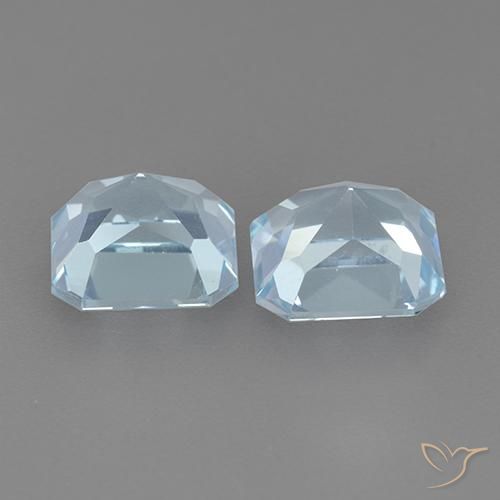 6.06 ct natürliche Swiss Blue Topas-Edelsteine, Oktagonschliff, VVS