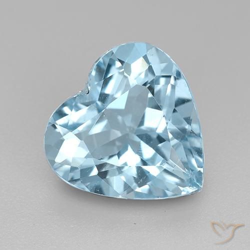 3.84ct Natürlicher Himmerlblau Topas, Herz, VVS-VS