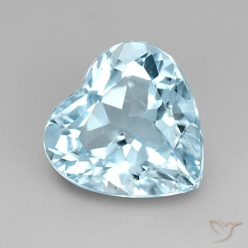 4.28ct Natürlicher Himmerlblau Topas, Herz, VVS-VS