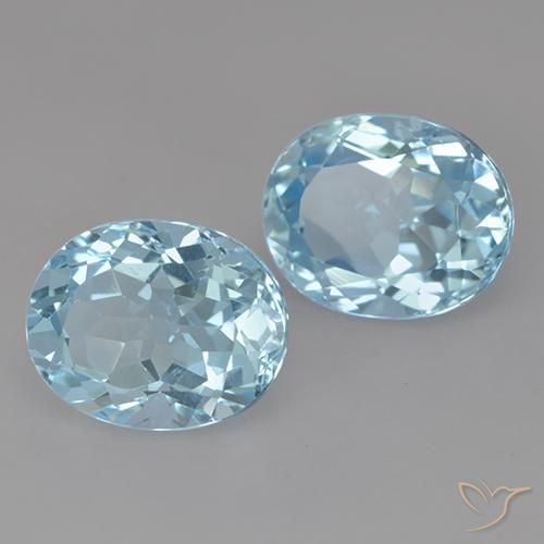 6.89 ct natürliche Himmerlblau Topas-Edelsteine, Oval, VVS-VS