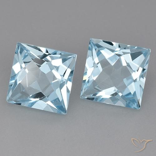 6.31 ct natürliche Himmerlblau Topas-Edelsteine, Quadrat, VVS-VS