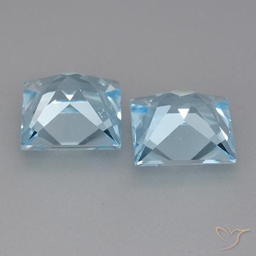 6.31 ct natürliche Himmerlblau Topas-Edelsteine, Quadrat, VVS-VS
