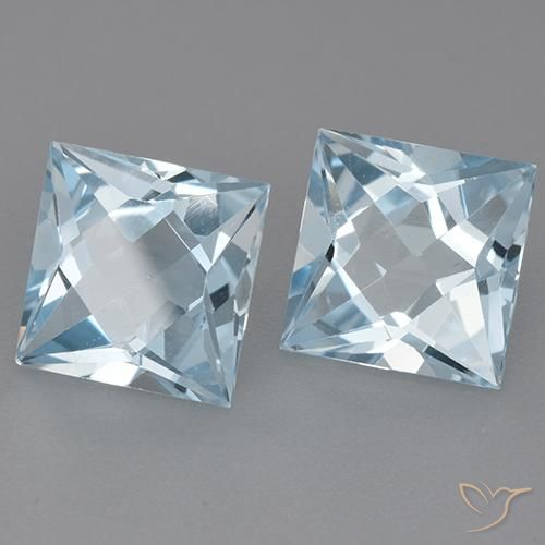 6.22 ct natürliche Himmerlblau Topas-Edelsteine, Quadrat, VVS