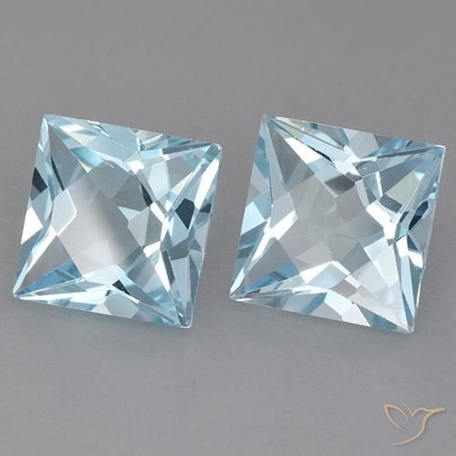 5.92 ct natürliche Himmerlblau Topas-Edelsteine, Quadrat, VVS-VS
