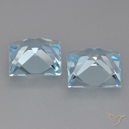 5.92 ct natürliche Himmerlblau Topas-Edelsteine, Quadrat, VVS-VS