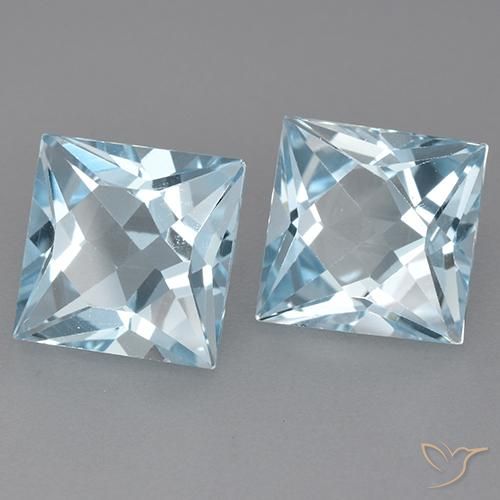 6.29 ct natürliche Himmerlblau Topas-Edelsteine, Quadrat, VVS-VS